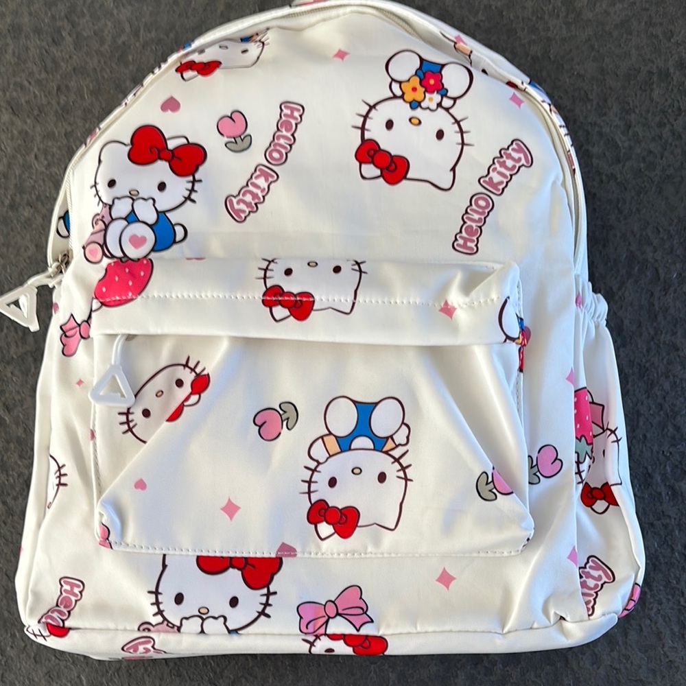 ♥️ Hello Kitty White and Pink Mini Backpack with Character Prints NWOT ♥️